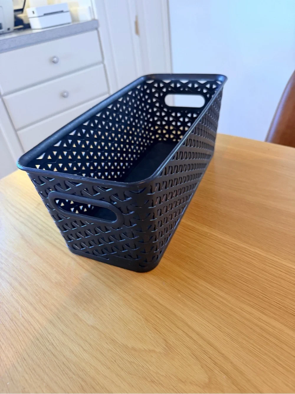 Target Black Woven Plastic Storage Basket with Handles